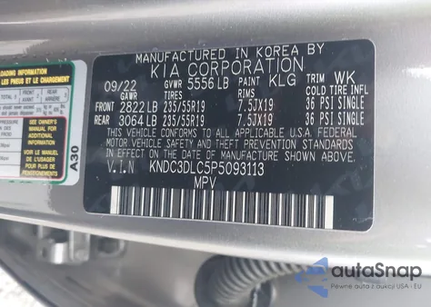 2023 Kia Ev6 Wind из США, поврежденный, VIN KNDC3DLC5P5093113